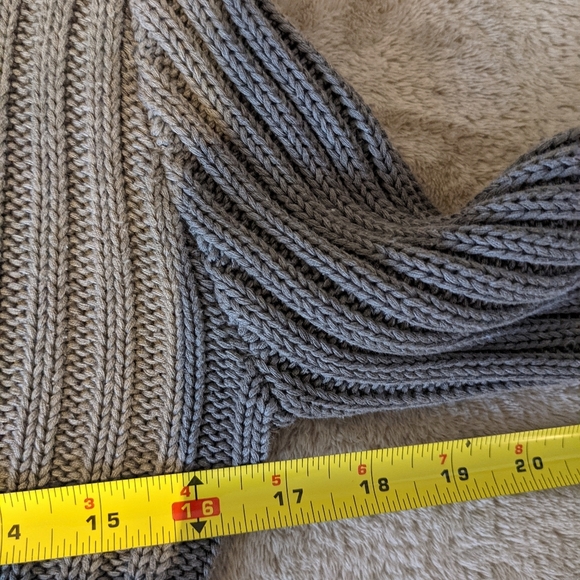 Vintage 90s Gray Chunky Knit Turtleneck Size Medium - Picture 6 of 9